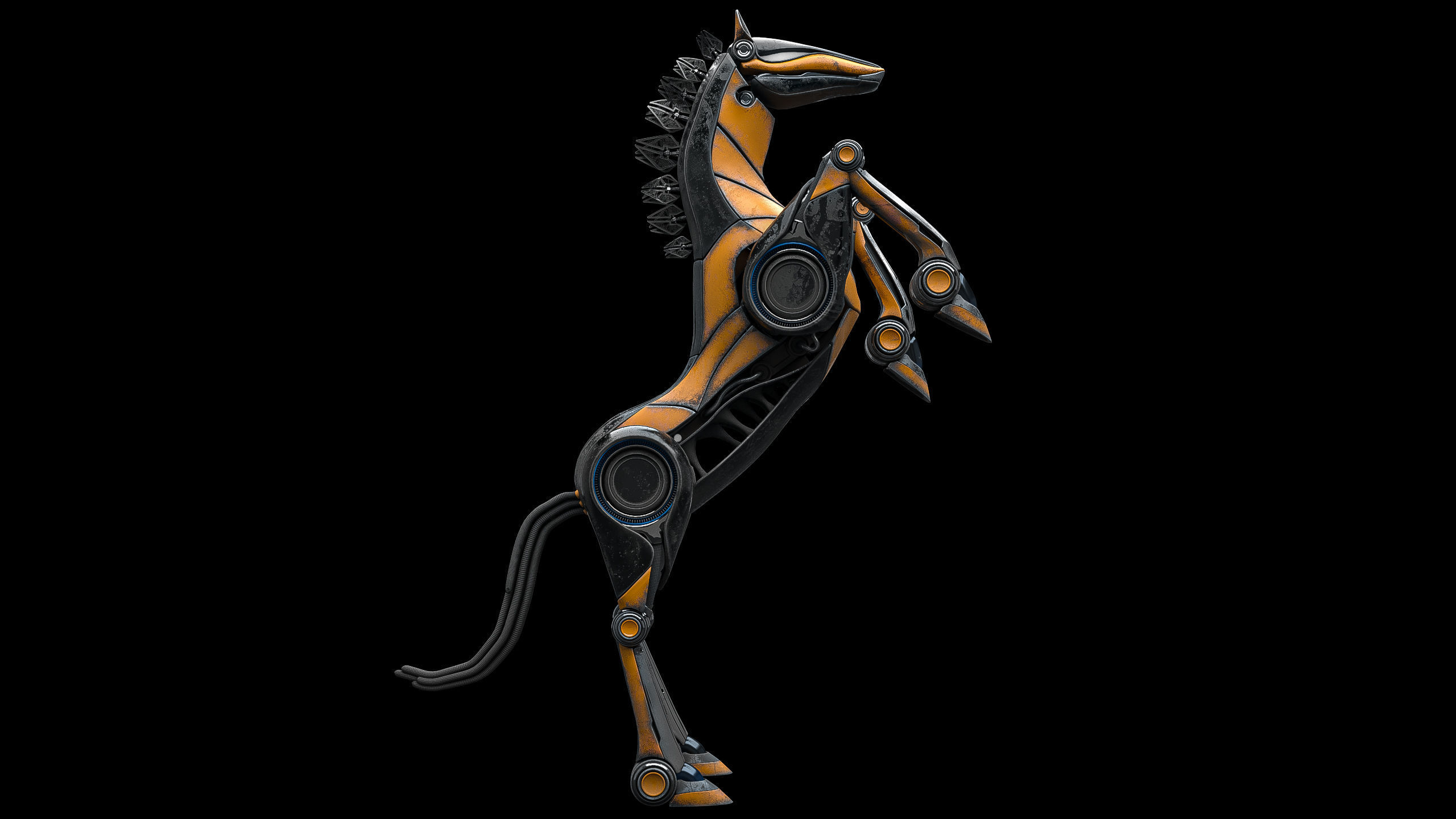 Horse Robot Low-poly 3D model_5