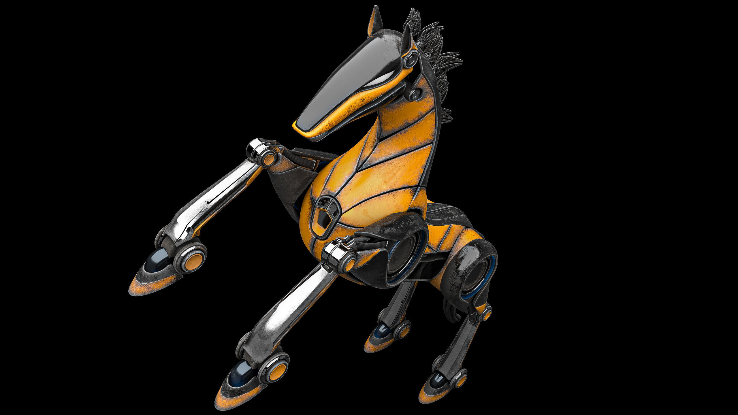 Horse Robot Low-poly 3D model_18