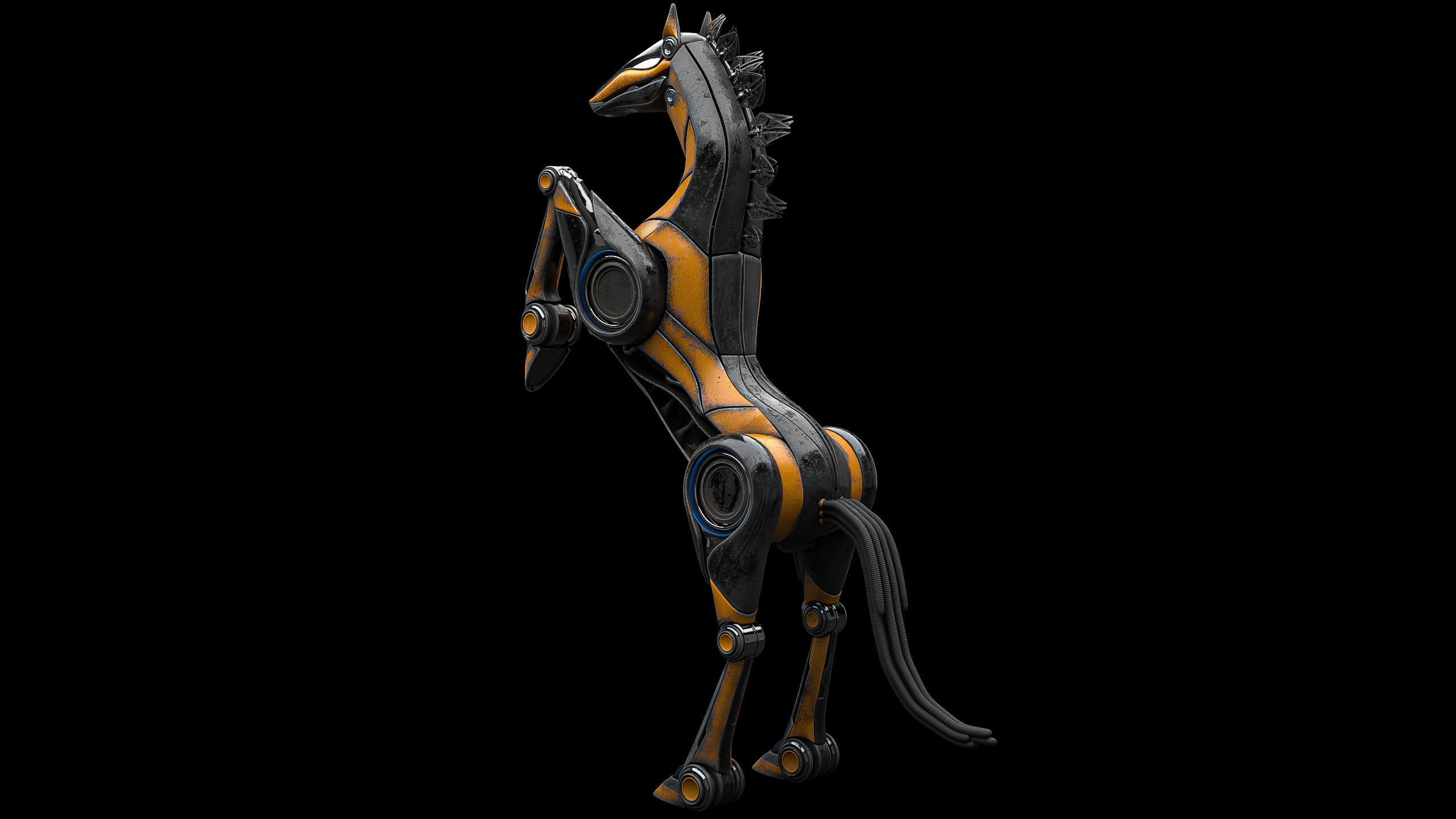 Horse Robot Low-poly 3D model_19