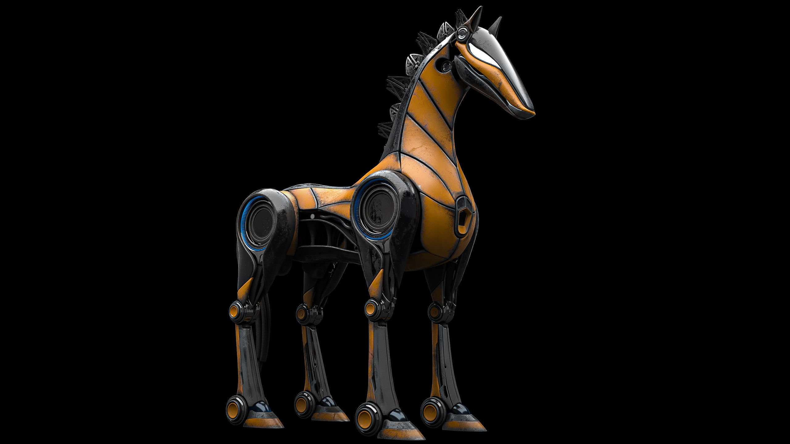 Horse Robot Low-poly 3D model_6