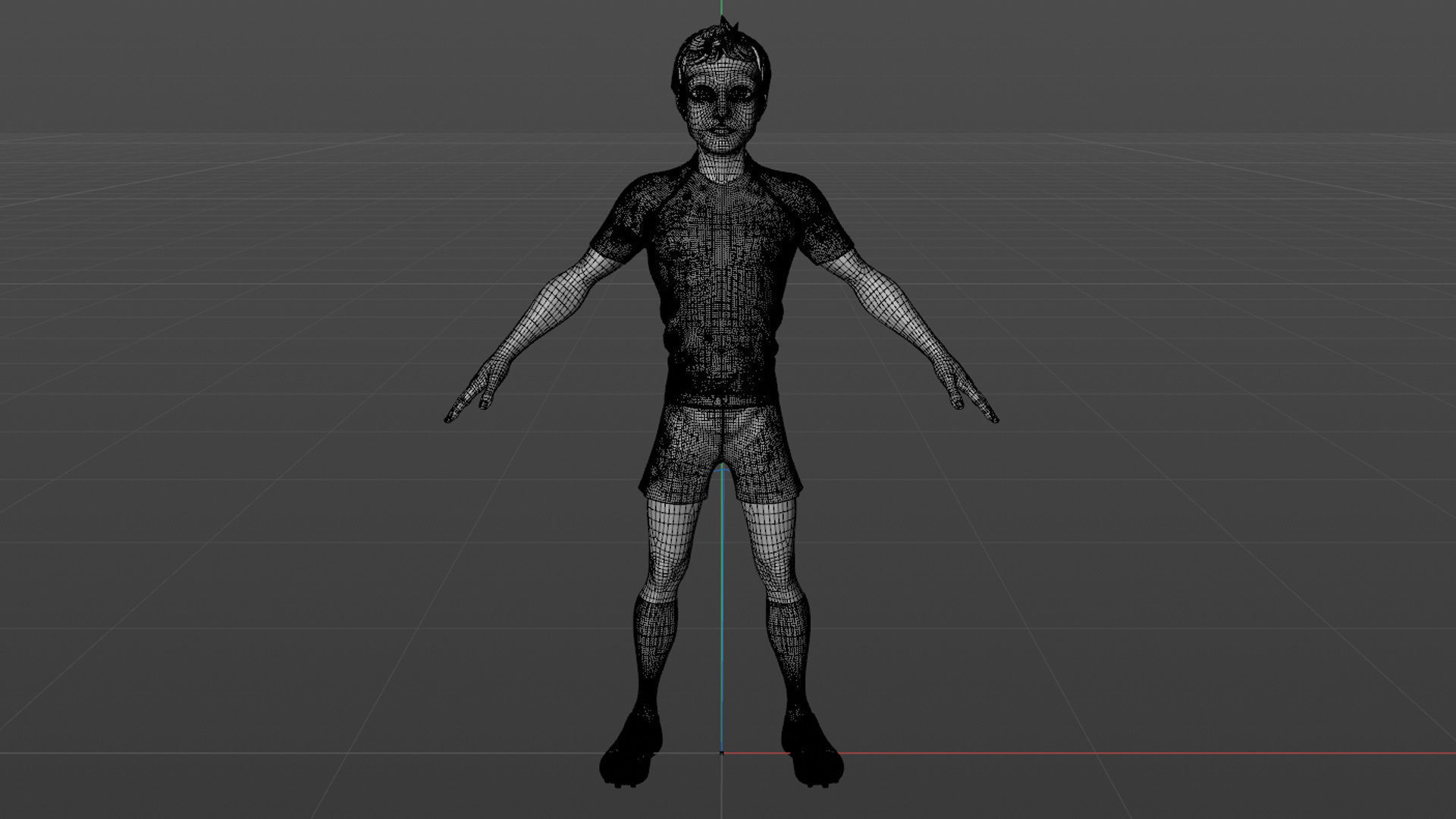 Cartoon Football player rigged 3D model_36