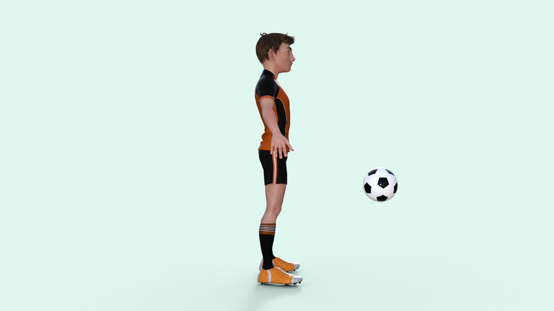 Cartoon Football player rigged 3D model_30