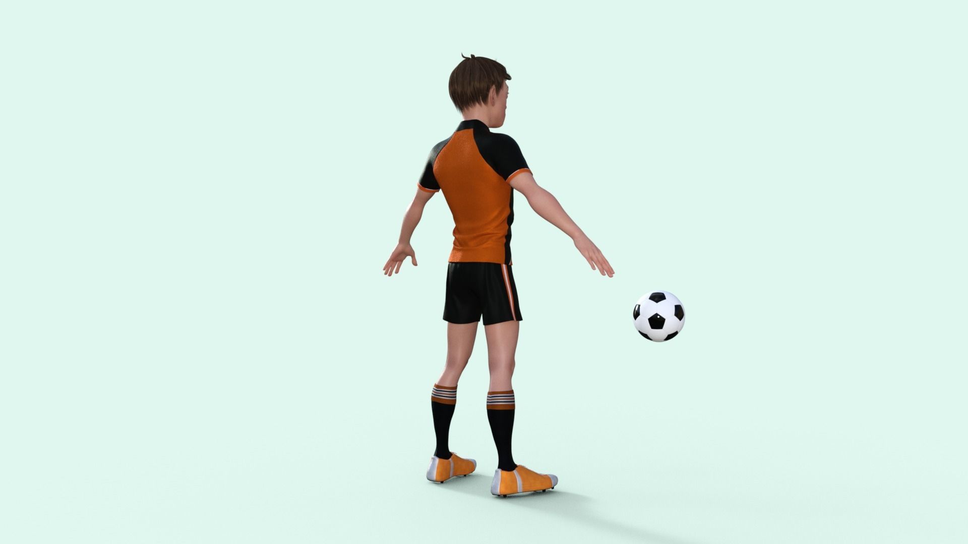 Cartoon Football player rigged 3D model_24