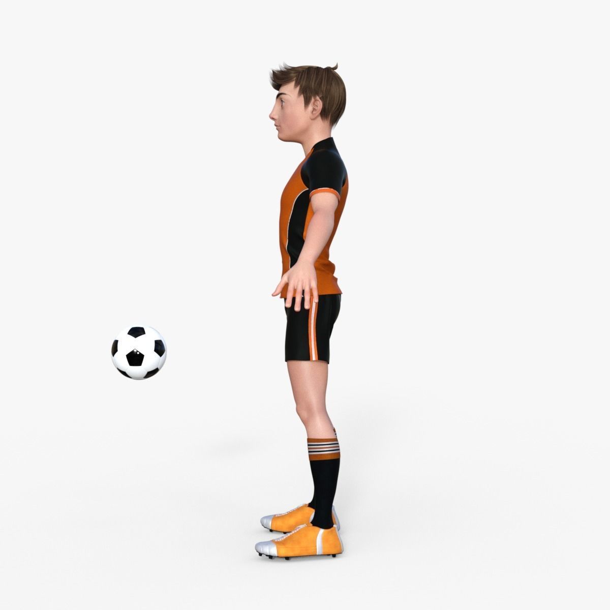 Cartoon Football player rigged 3D model_10
