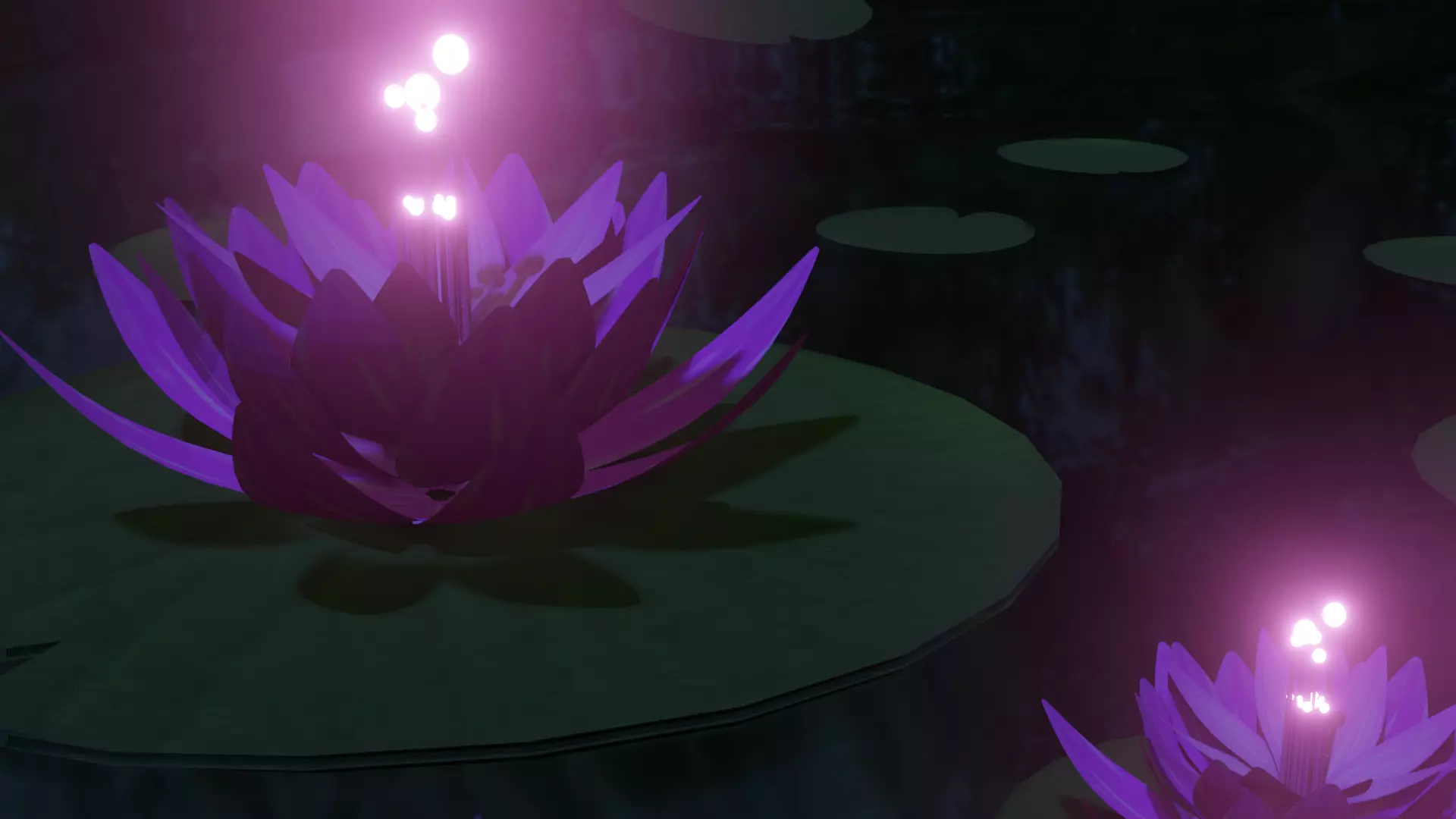 3d model Water lily Low-poly 3D model