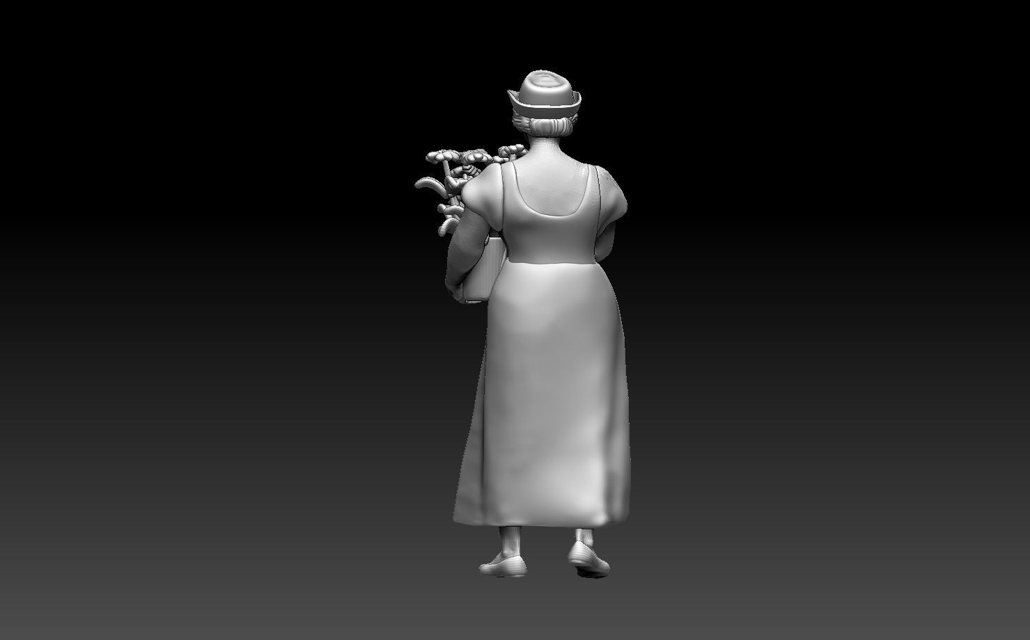 gardener woman 3D print model_11