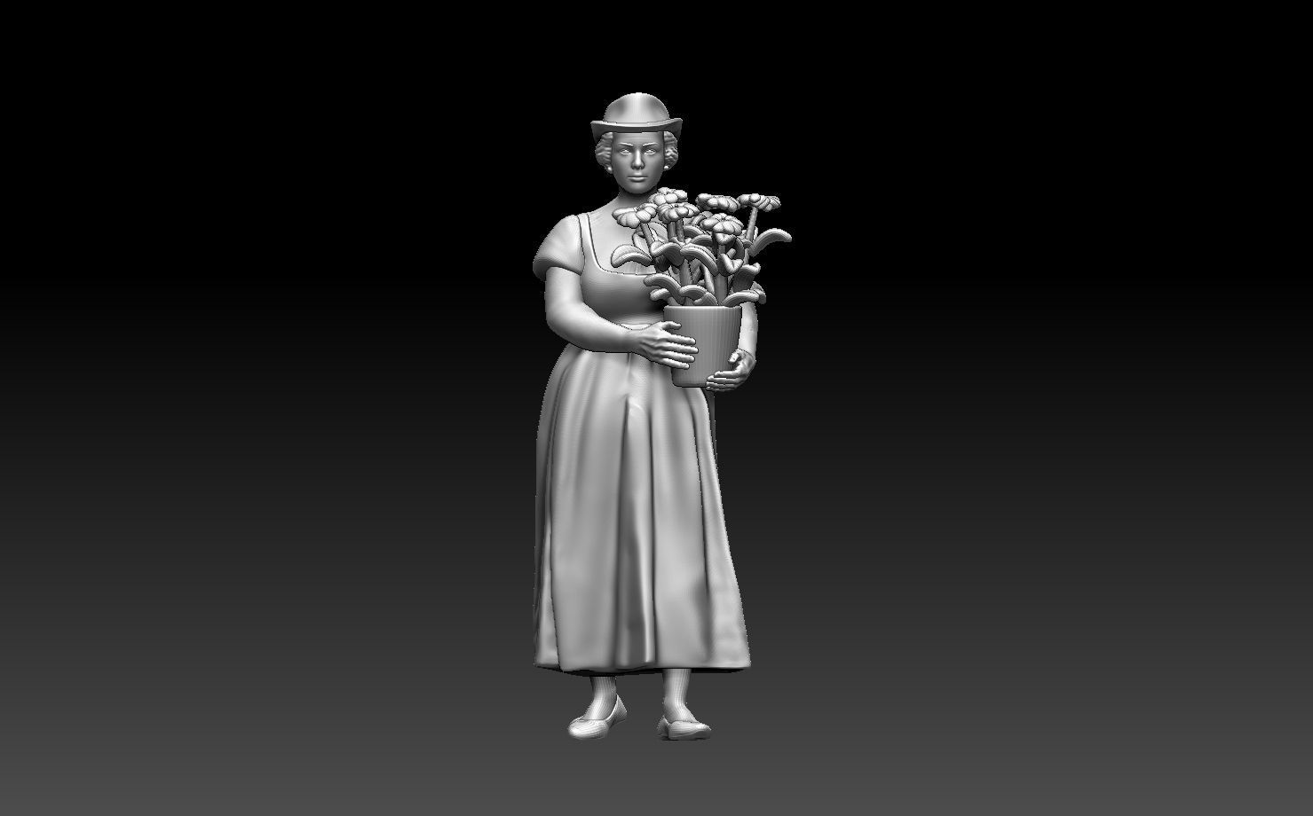 gardener woman 3D print model_22