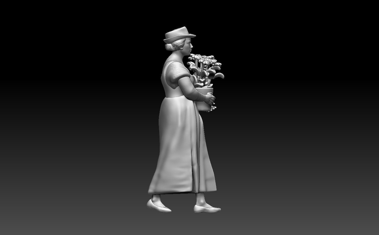 gardener woman 3D print model_7