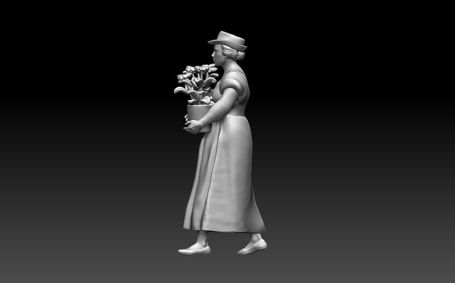 gardener woman 3D print model_17