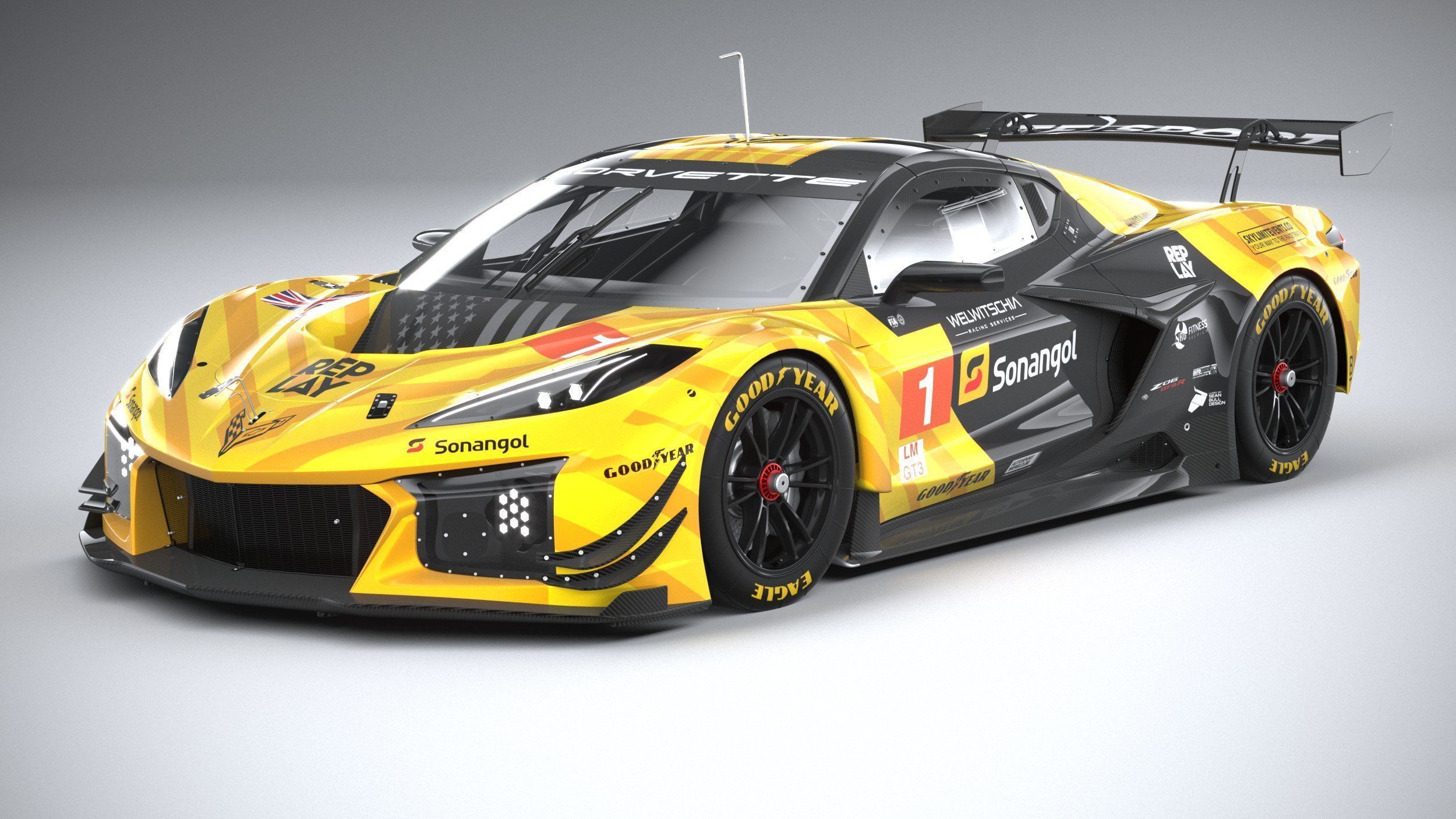 Chevrolet Corvette Z06 GT3 R Competition CG 2024 3D model_1