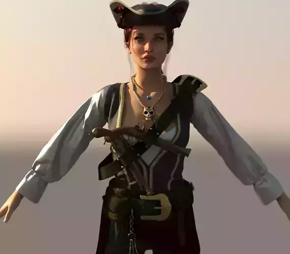 The Pirate Woman in chamber 3D model