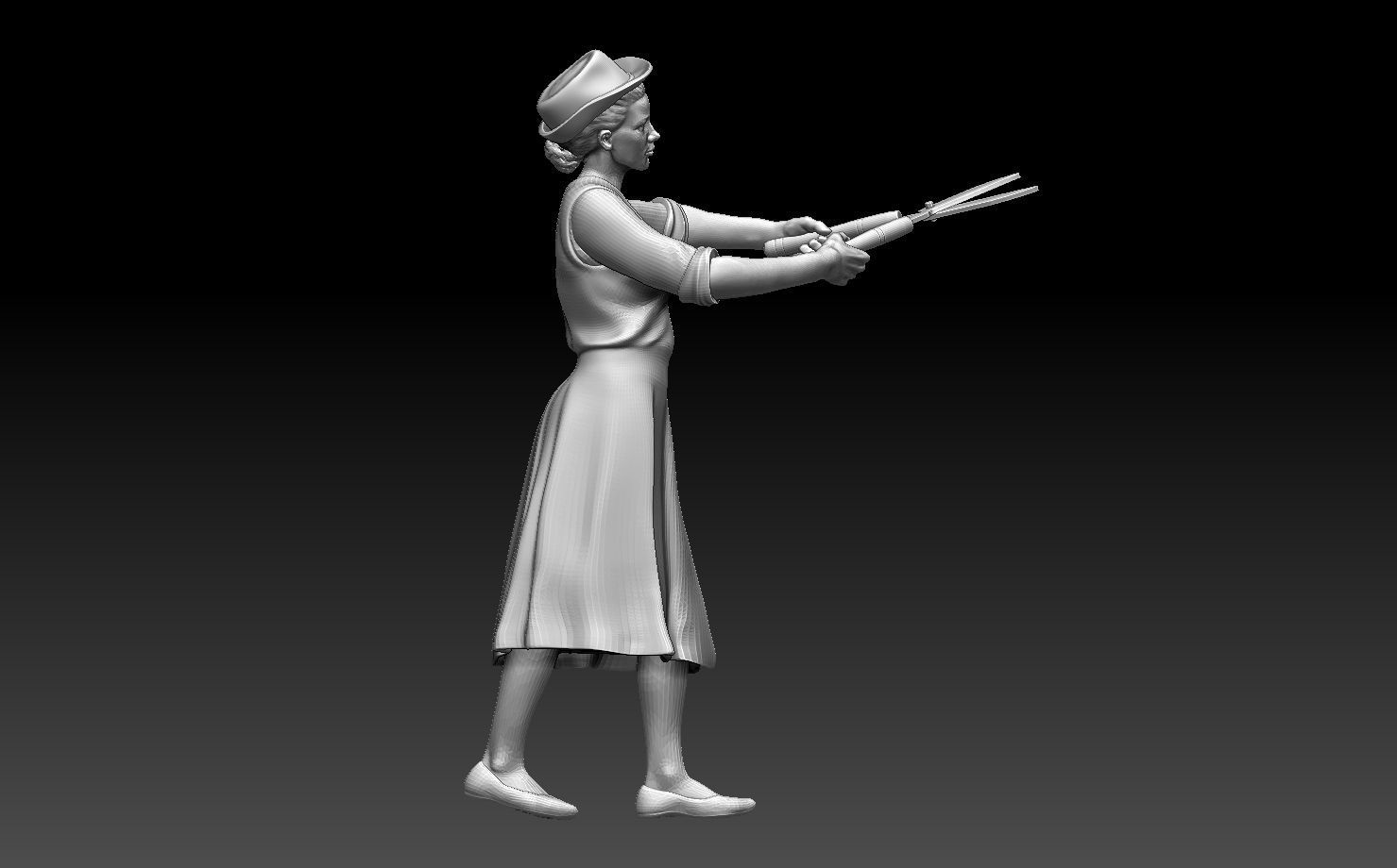 gardener woman 3D print model_11
