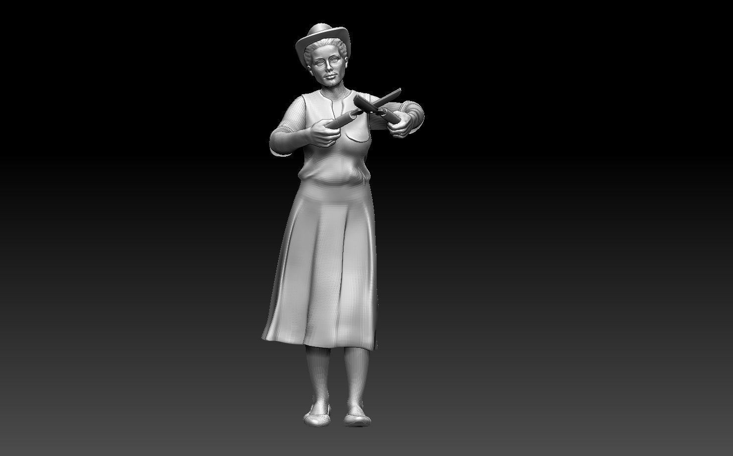 gardener woman 3D print model_6