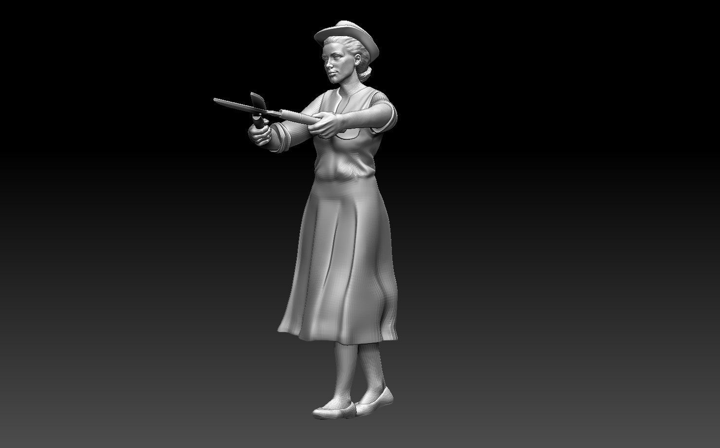 gardener woman 3D print model_14