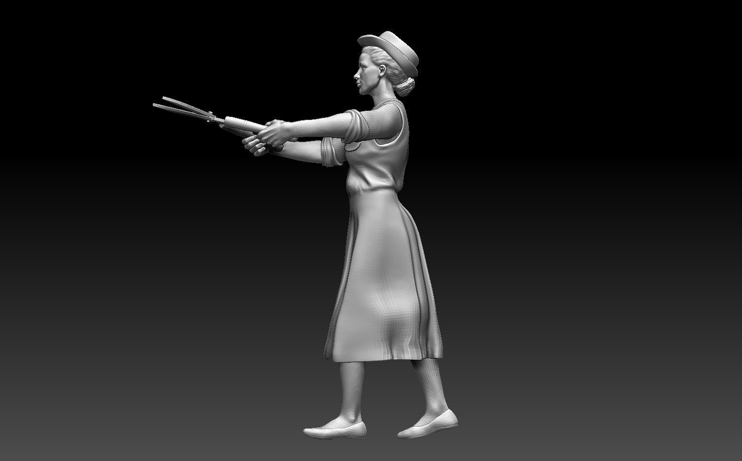gardener woman 3D print model_20