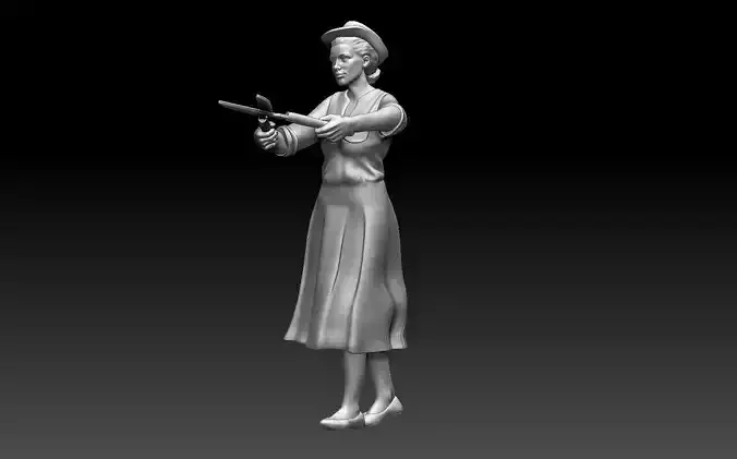 gardener woman 3D print model