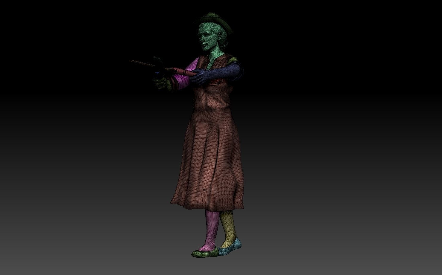 gardener woman 3D print model_17