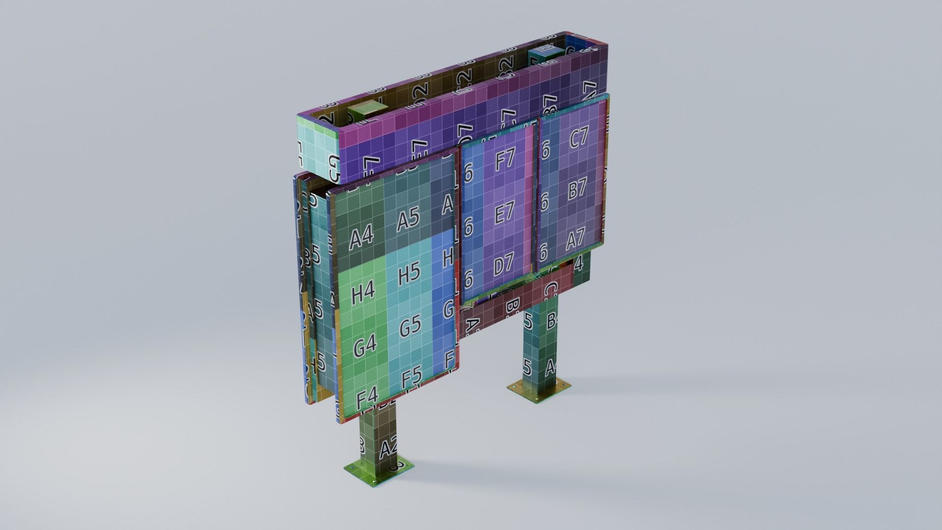 Subway Info Kiosk 4K Low-poly 3D model_3