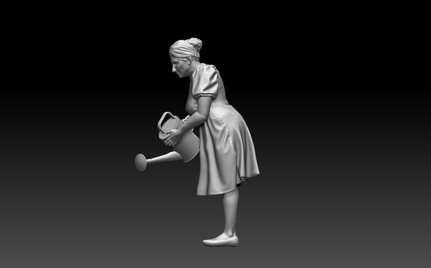 gardener woman 3D print model_10