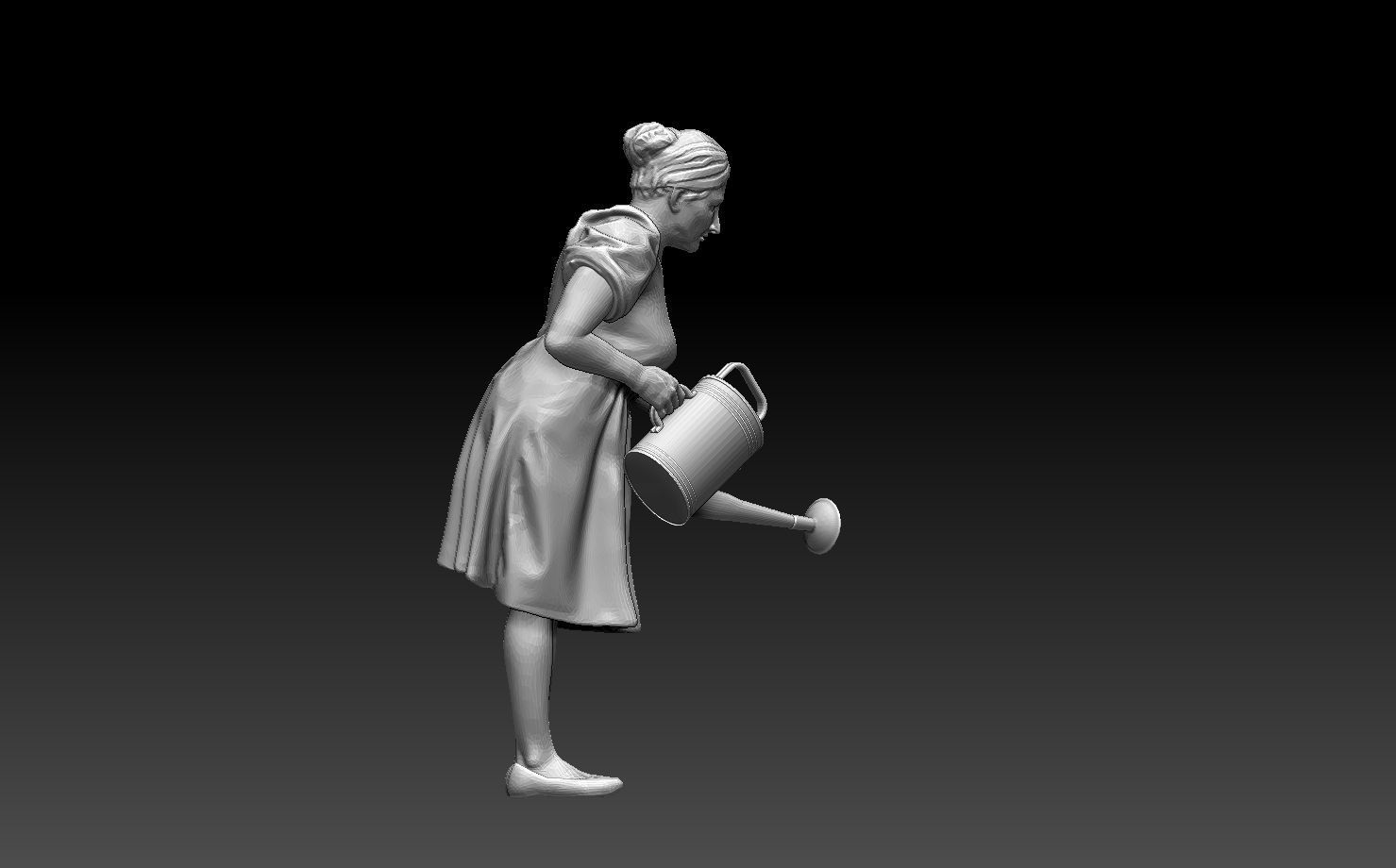 gardener woman 3D print model_21