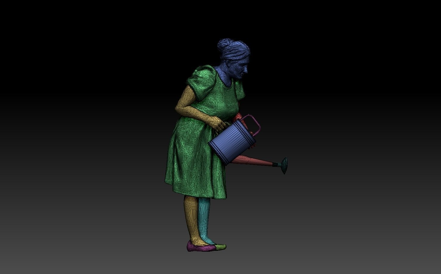 gardener woman 3D print model_28