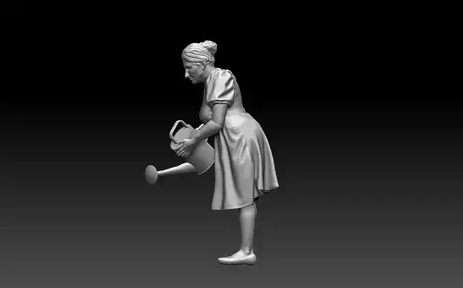 gardener woman 3D print model