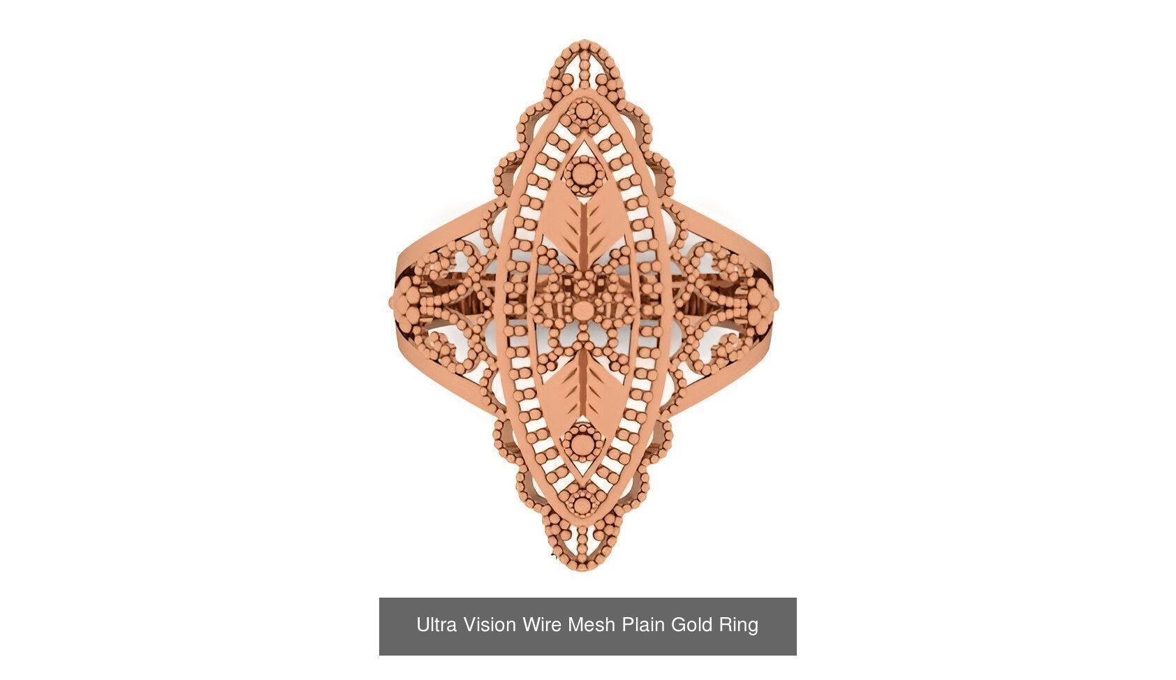 25 Ultra Vision Wire Mesh Plain Gold Ring Collection _4