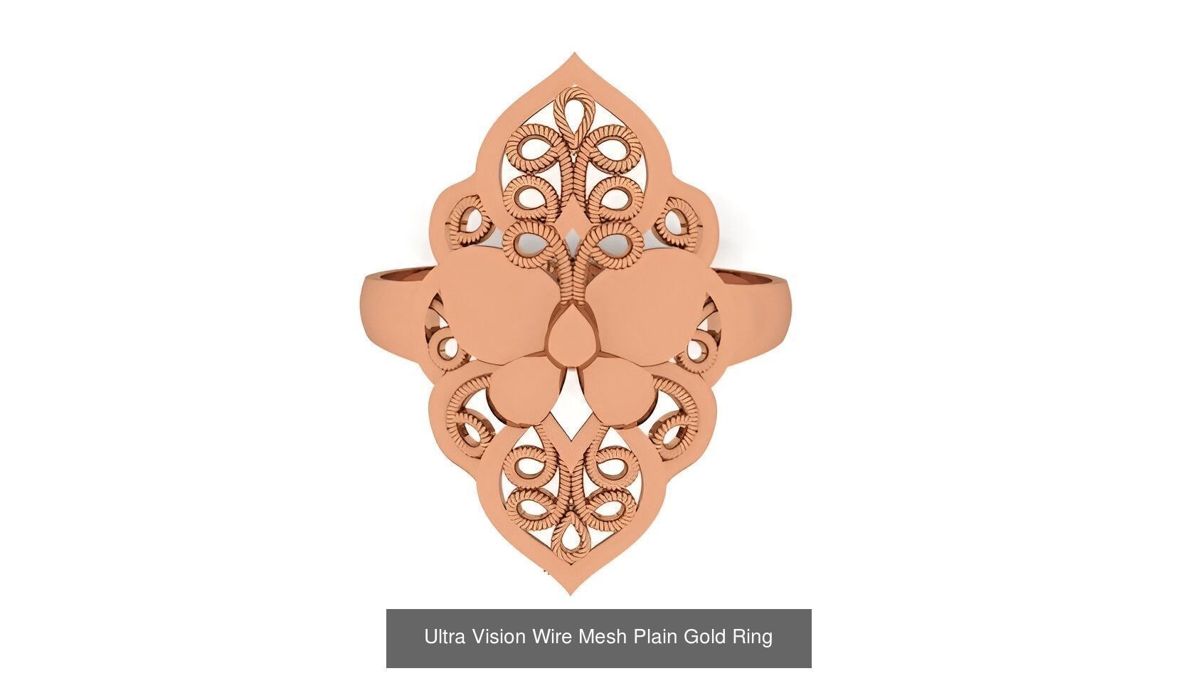 25 Ultra Vision Wire Mesh Plain Gold Ring Collection _14