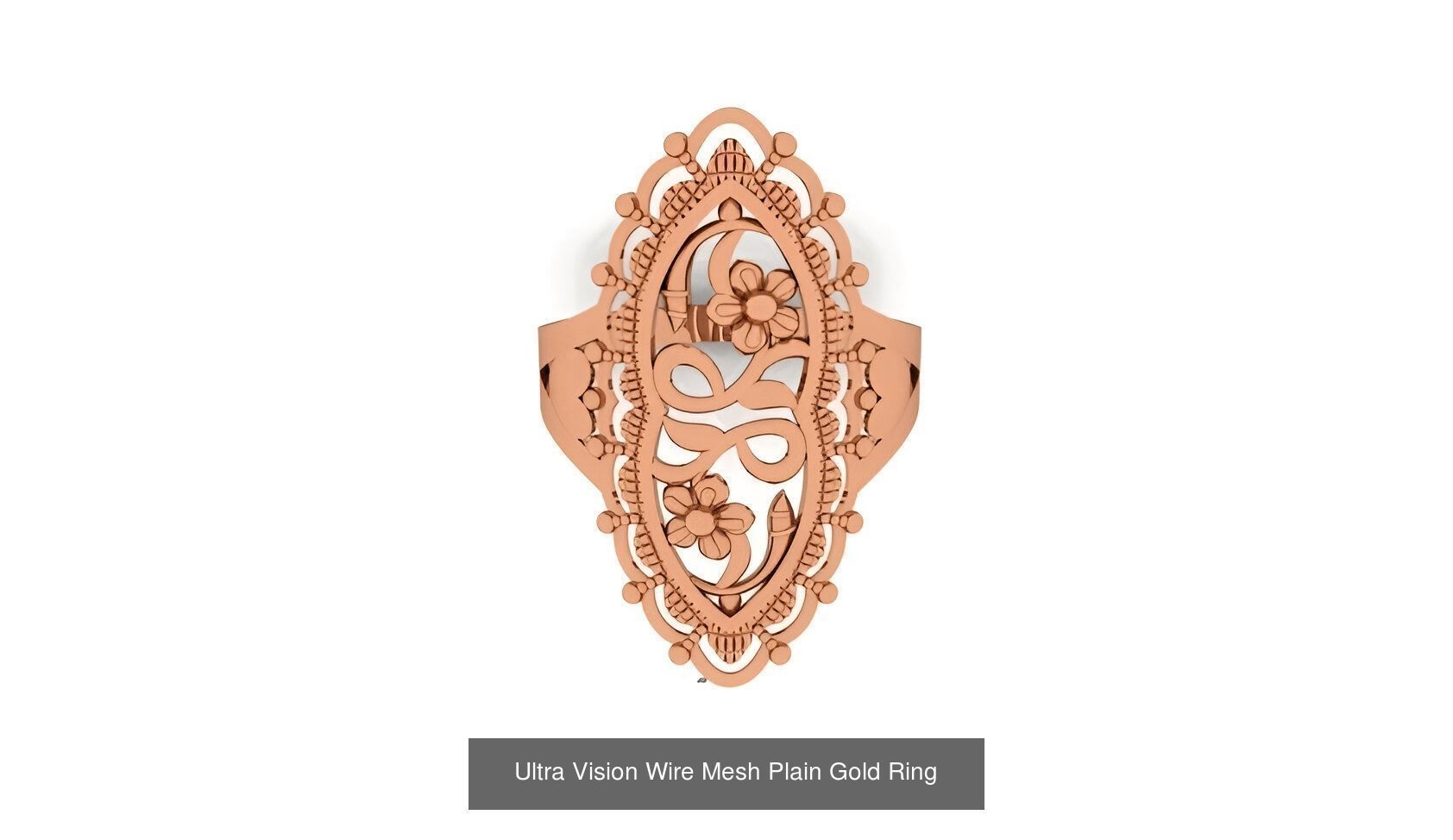 25 Ultra Vision Wire Mesh Plain Gold Ring Collection _17