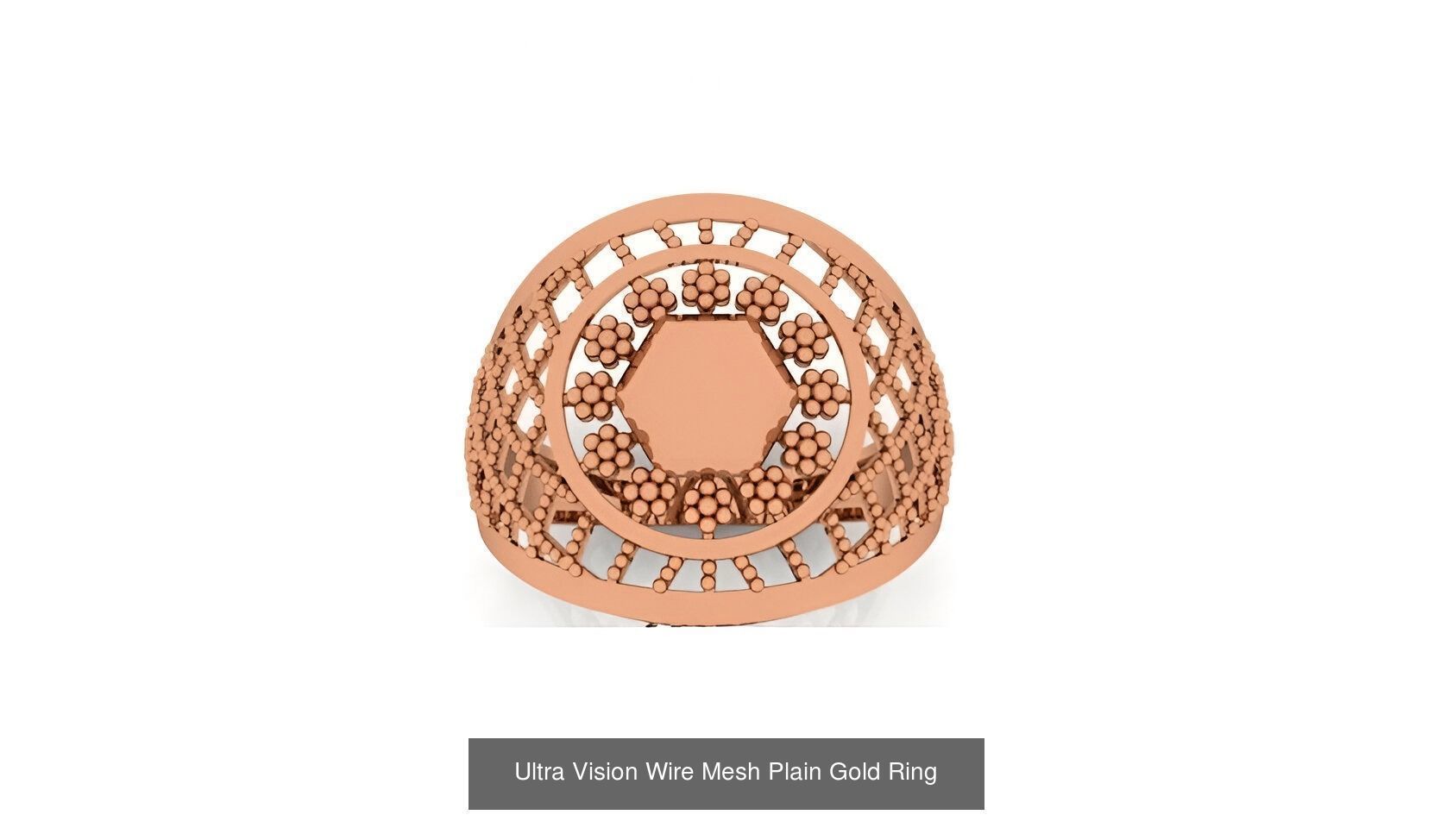 25 Ultra Vision Wire Mesh Plain Gold Ring Collection _2