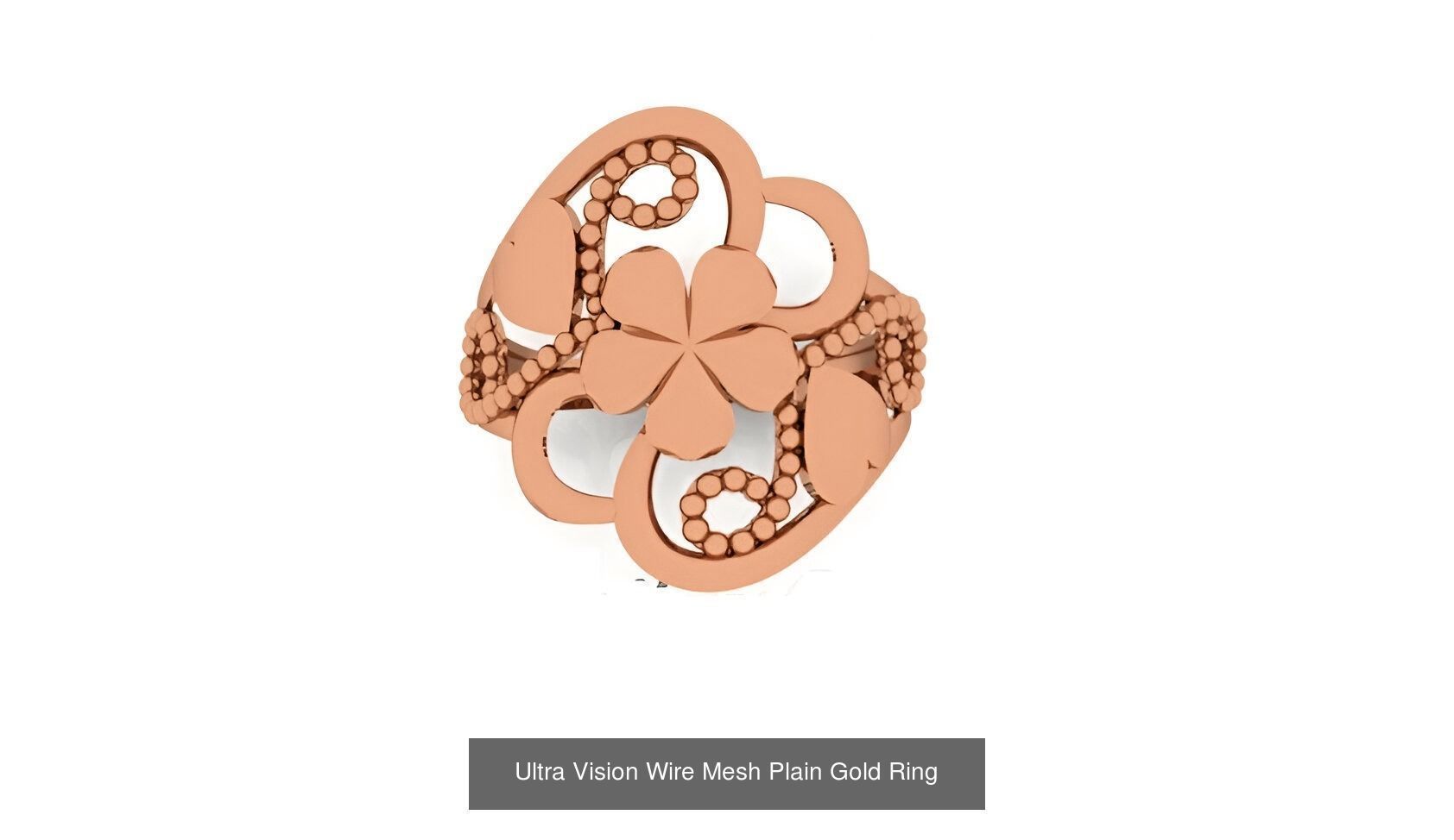 25 Ultra Vision Wire Mesh Plain Gold Ring Collection _12