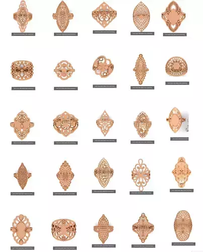 25 Ultra Vision Wire Mesh Plain Gold Ring Collection 