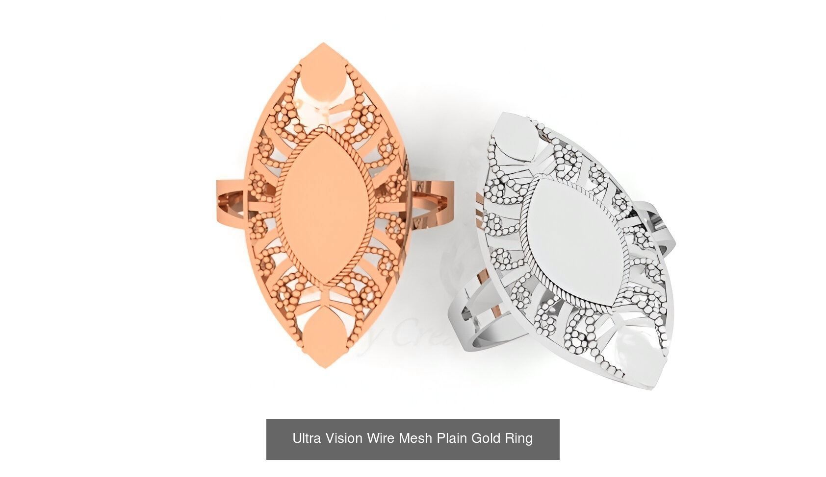 25 Ultra Vision Wire Mesh Plain Gold Ring Collection _25