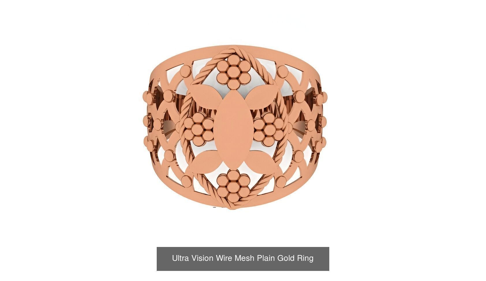 25 Ultra Vision Wire Mesh Plain Gold Ring Collection _23