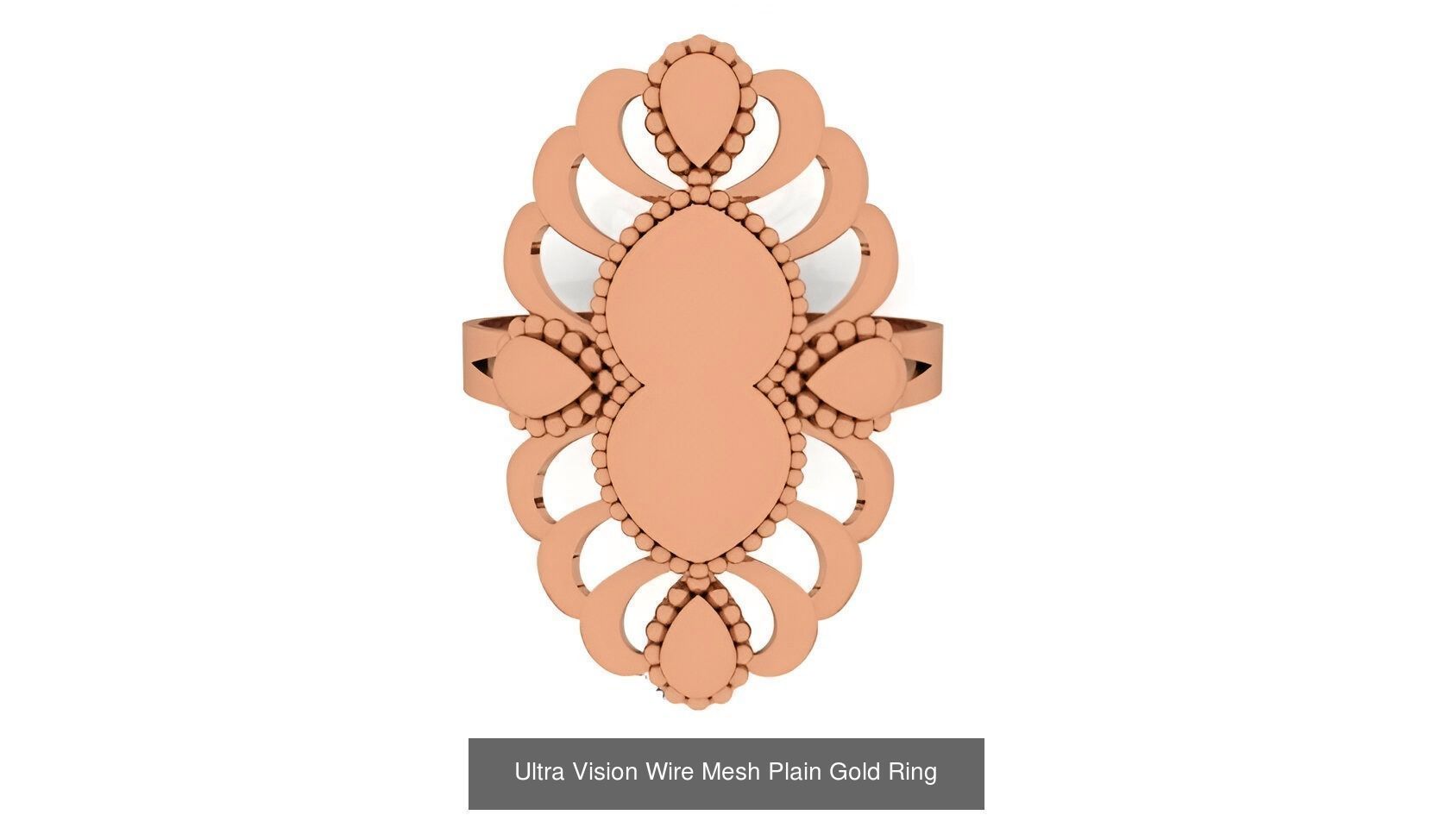 25 Ultra Vision Wire Mesh Plain Gold Ring Collection _22