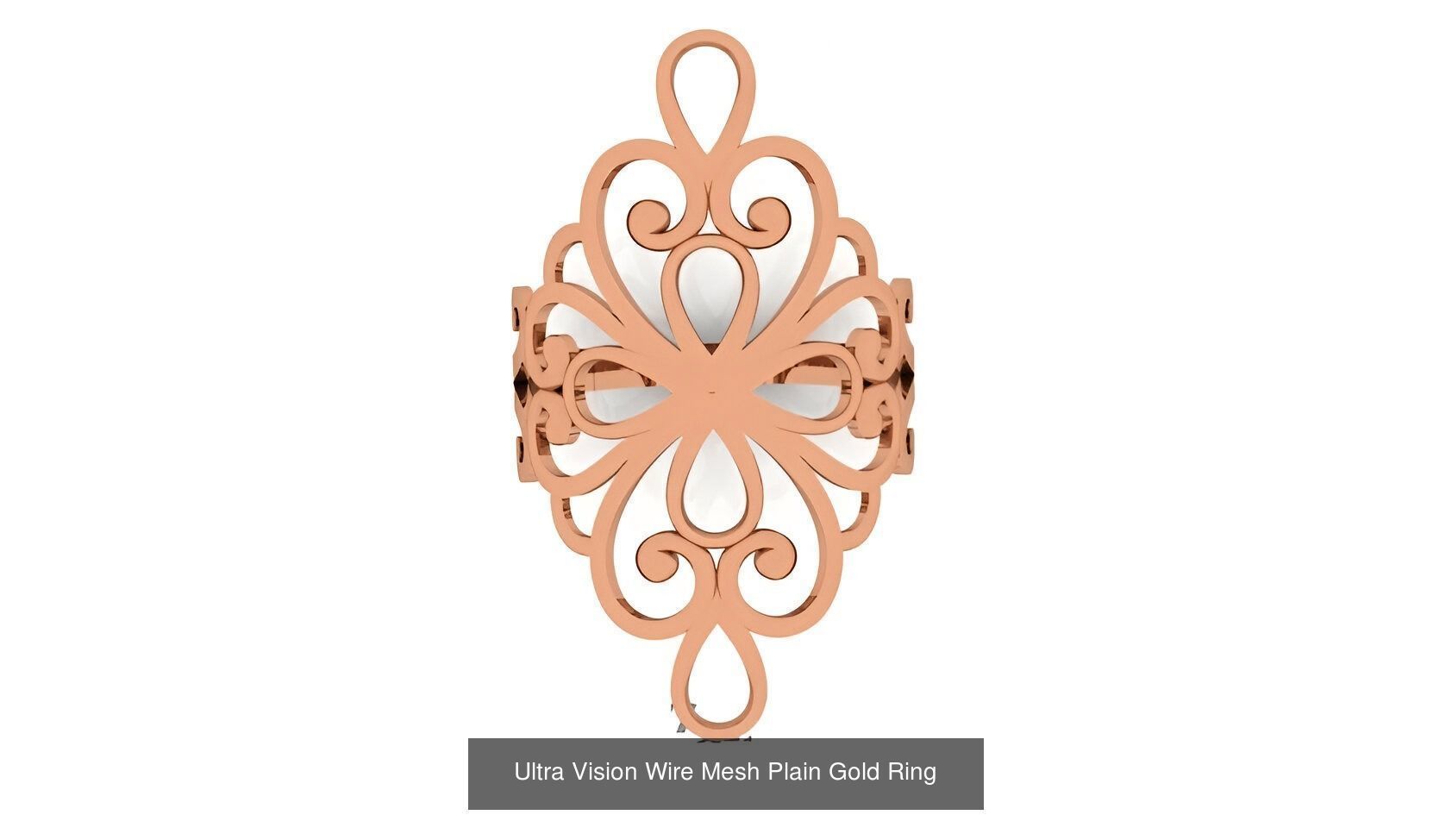 25 Ultra Vision Wire Mesh Plain Gold Ring Collection _21