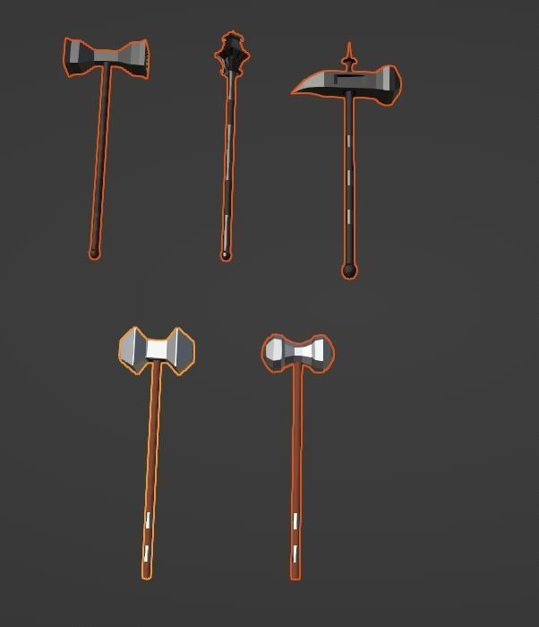 Medieval Weapons Low-poly 3D model_2
