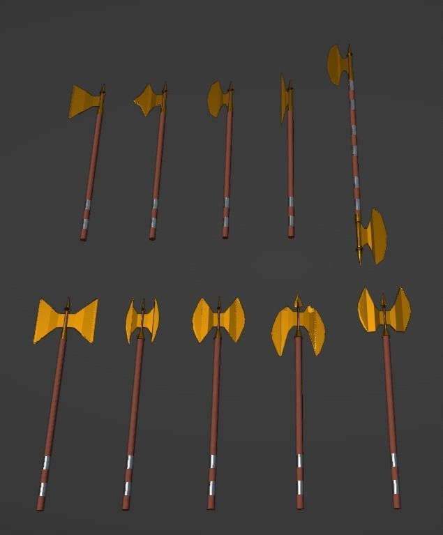 Medieval Weapons Low-poly 3D model_1