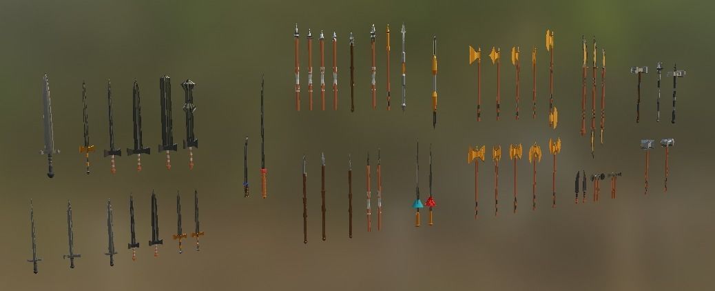 Medieval Weapons Low-poly 3D model_7