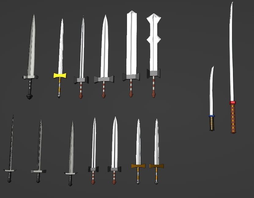 Medieval Weapons Low-poly 3D model_5