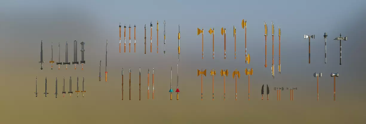 Medieval Weapons Low-poly 3D model_0