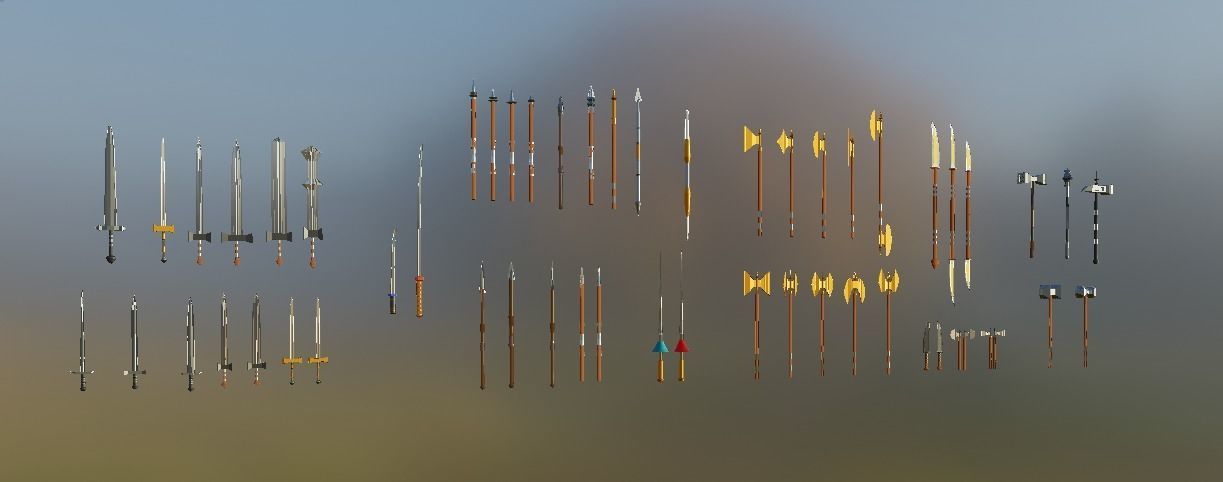 Medieval Weapons Low-poly 3D model_8
