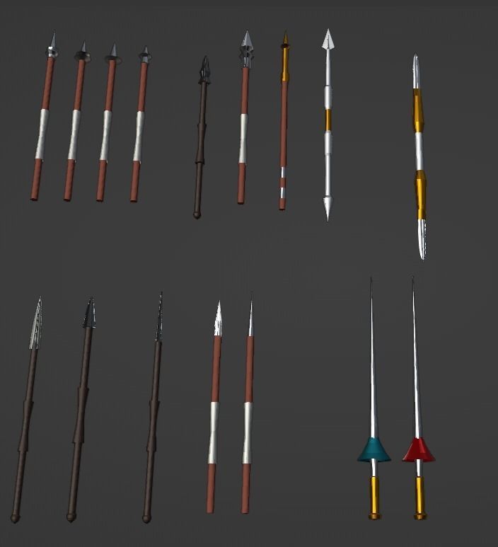 Medieval Weapons Low-poly 3D model_4