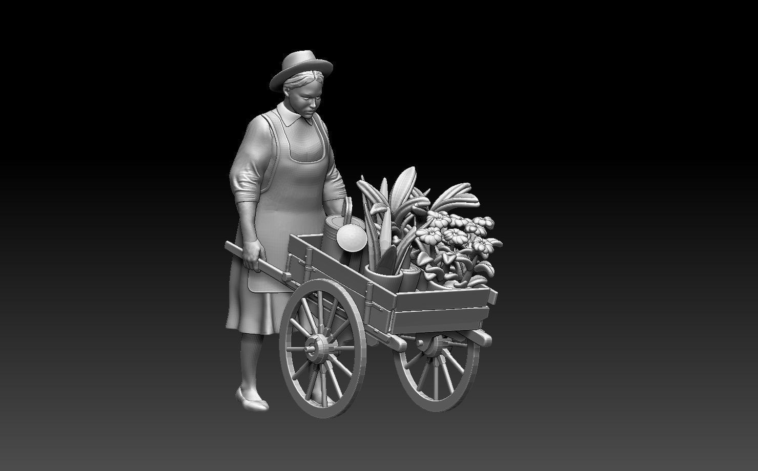 gardener woman 3D print model_12