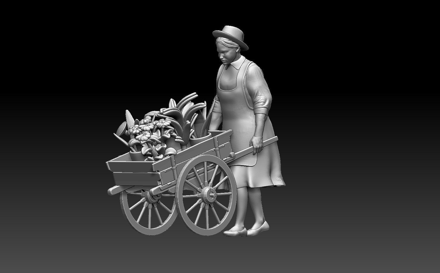gardener woman 3D print model_13
