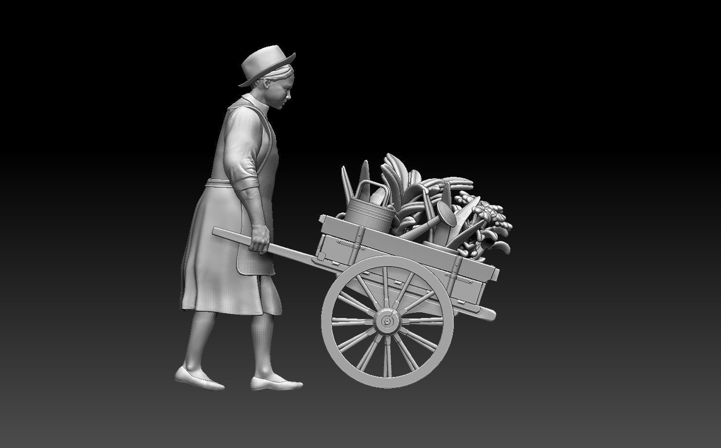 gardener woman 3D print model_23
