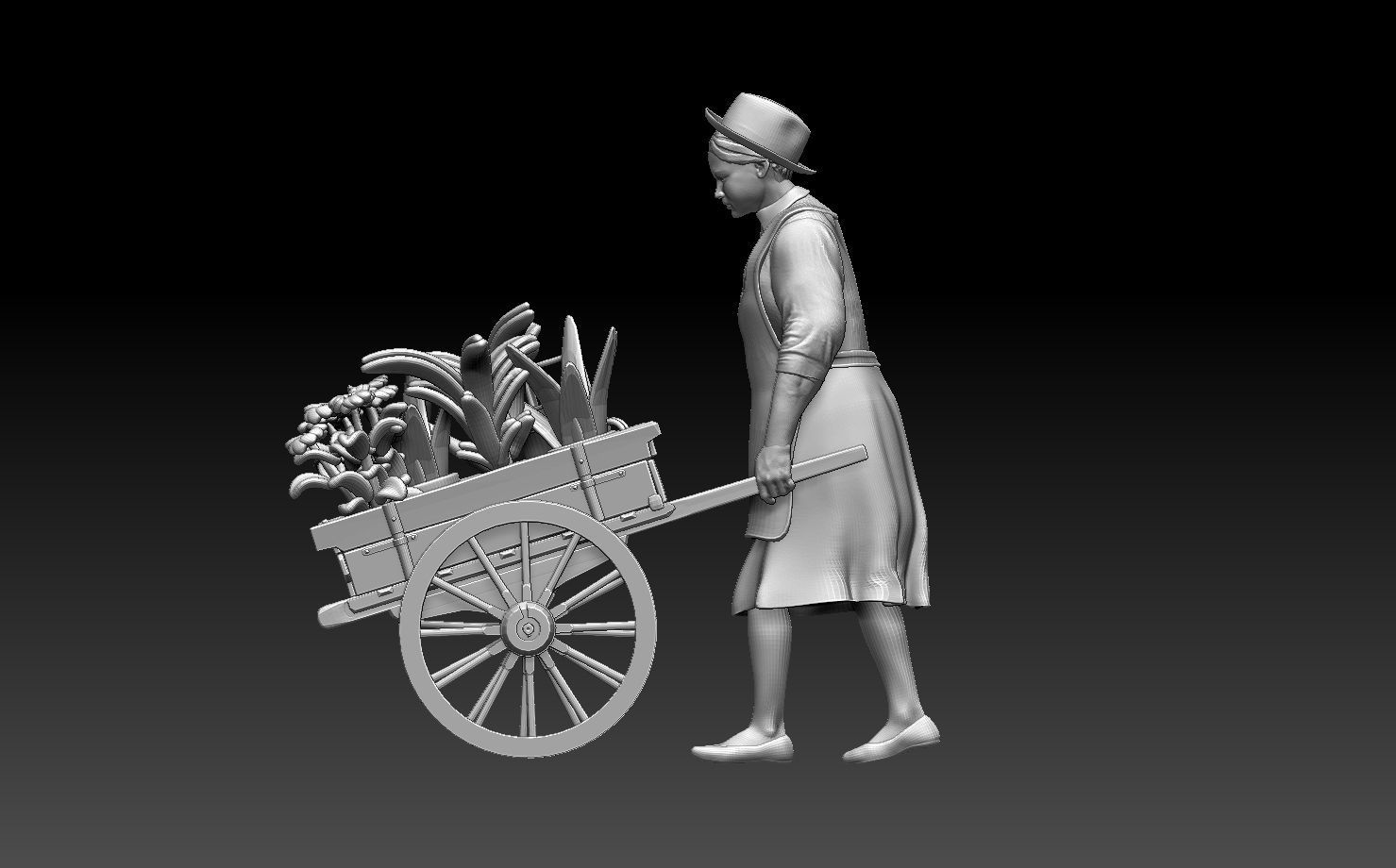 gardener woman 3D print model_14