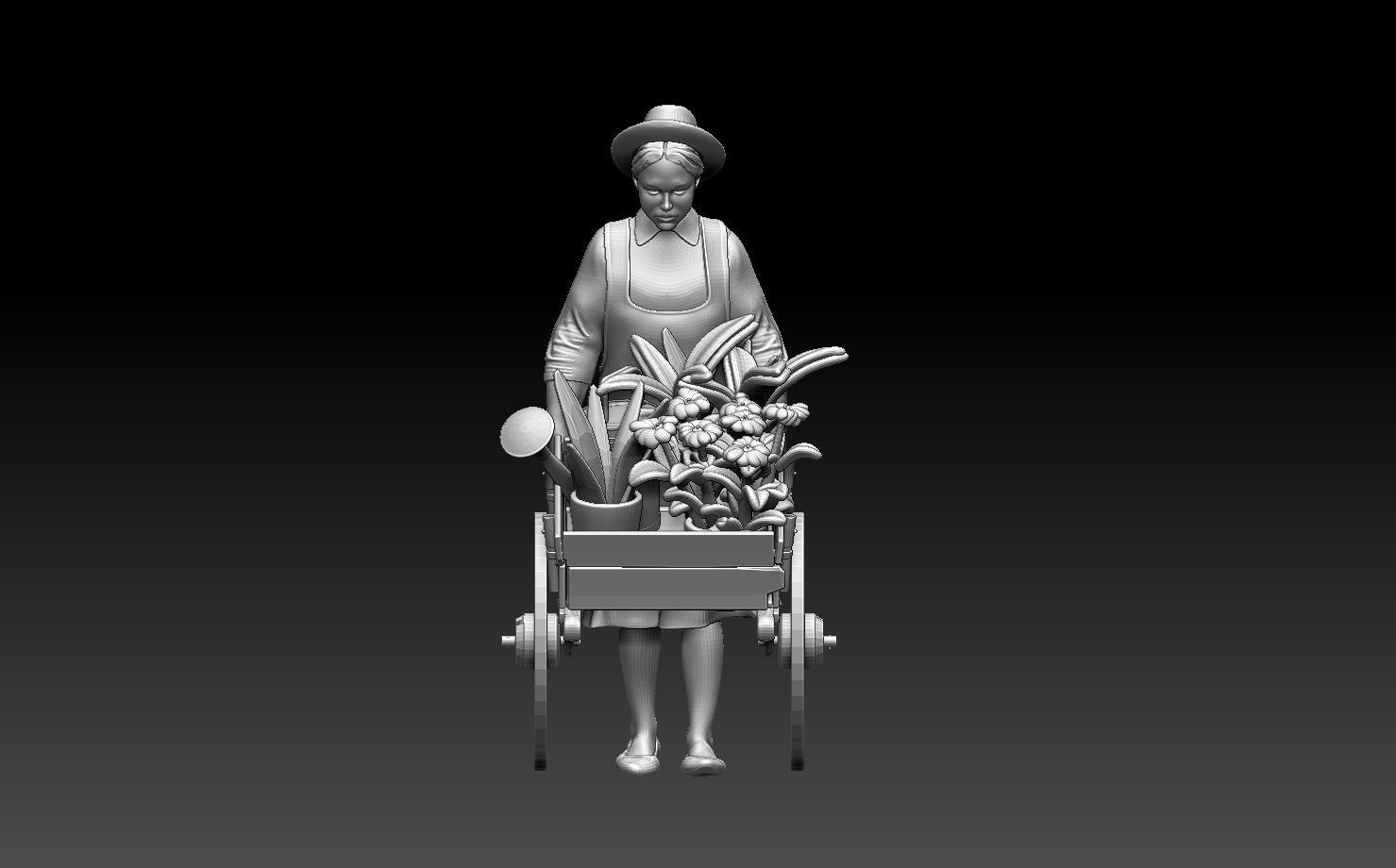 gardener woman 3D print model_11