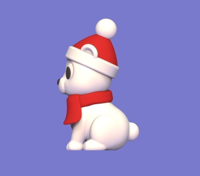 Xmas Polar Bear 3D print model_3