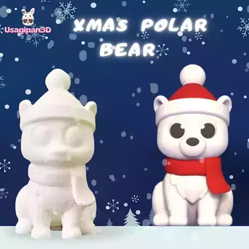 Xmas Polar Bear 3D print model